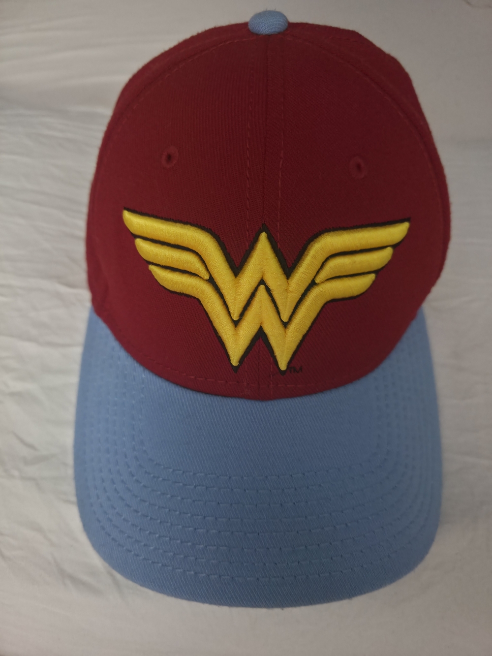 Wonder Woman Logo Two-Tone Baseball Cap - Red & Light Blue